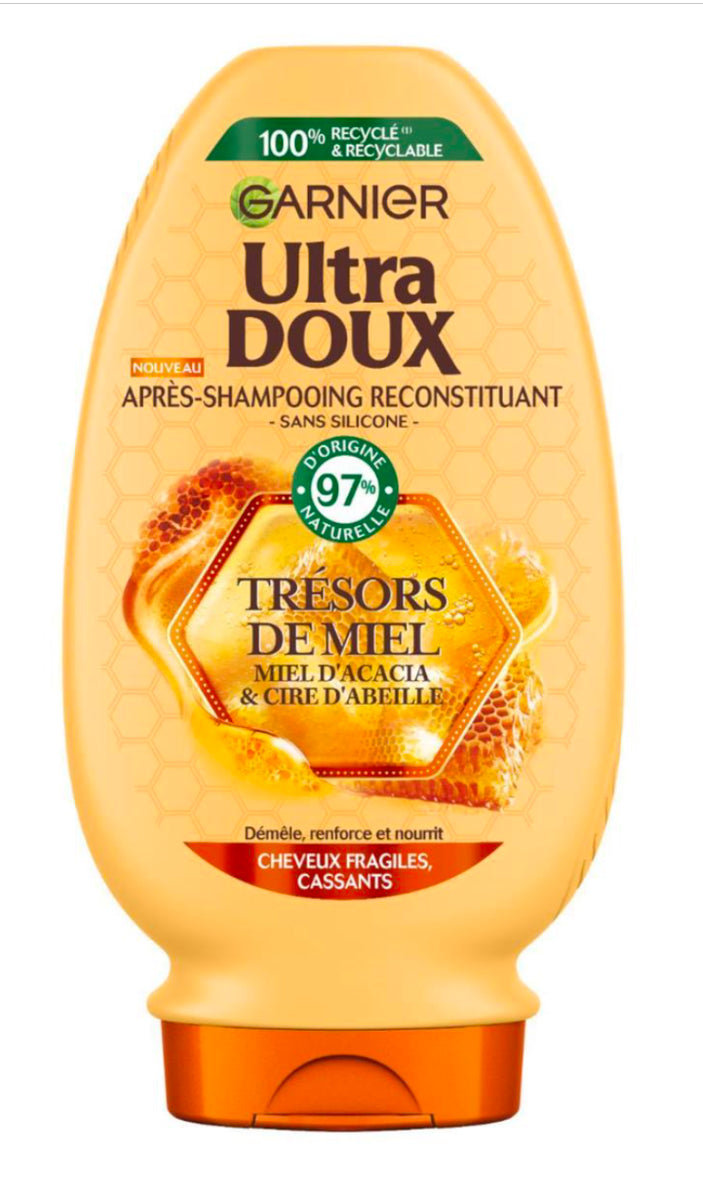 GARNIER - ULTRA DOUX APRÈS-SHAMPOOING RECONSTITUANT TRÉSORS DE MIEL, 200ML