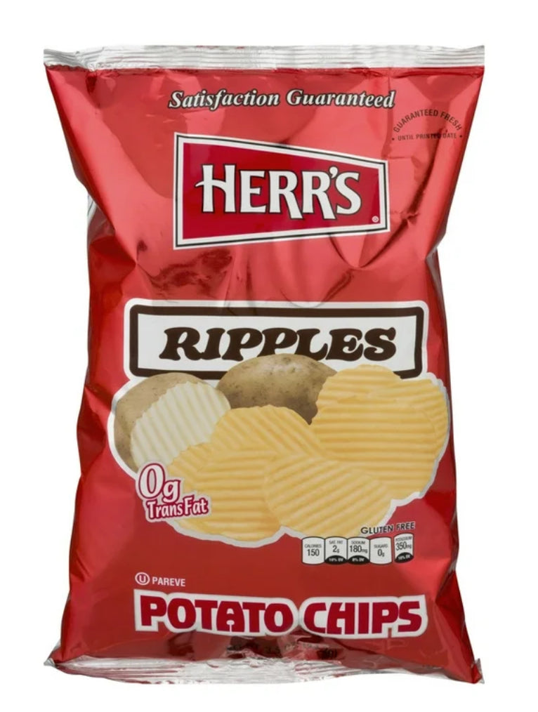 Herr's Ripple Potato Chips, 3.5 Oz. (198g) DLC: Oct25