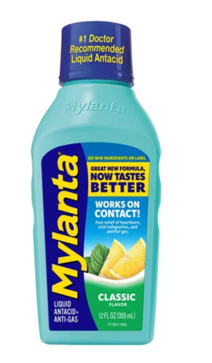 Mylanta Heartburn and Gas Relief Liquid Antacid - Classic Flavor - 12 fl oz Fev25