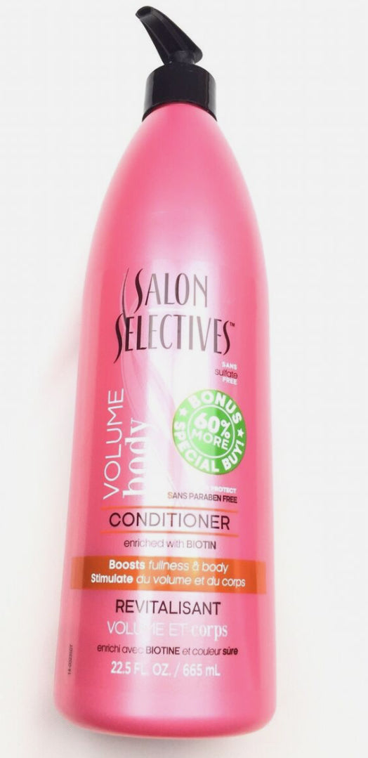 Salon Selectives Conditioner Volume/Body 22.5oz Inc. 60% More-RARE-SHIPS N 24 HR 665ml