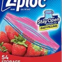 Ziploc Resealable Food 54 Storage Bags Genuine Zip Lock Freezer Snack Sandwich (17.7 cm x 18.8 cm)