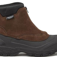 LONDON FOG Holborn Snow Boots for Men - Suede Leather Waterproof, Lined Insulated Zip Up Men’s Winter Snow Boots Size 13M