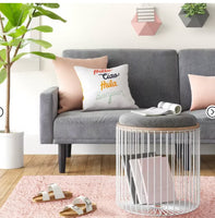 
              Wire Storage Dorm Table and Ottoman White - Room Essentials™: Padded, No Assembly, Metal Frame
            