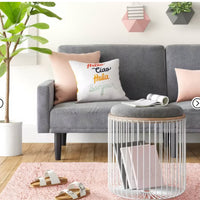 Wire Storage Dorm Table and Ottoman White - Room Essentials™: Padded, No Assembly, Metal Frame