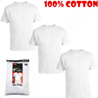 3-Pack Men's Black/White 100% Cotton Crew Neck T-Shirts “Tagless (Size XL)
