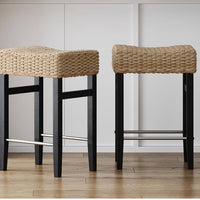 Nathan James Set of 2 Harvey Seagrass Counter Height Barstools Black