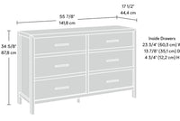
              Pacific View 6 Drawer Dresser Prime Oak - Sauder: Rustic Storage Furniture with Metal Runners
            