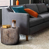 Benzara BM158297 Tabouret en ciment antique en forme de souche d'arbre Marron