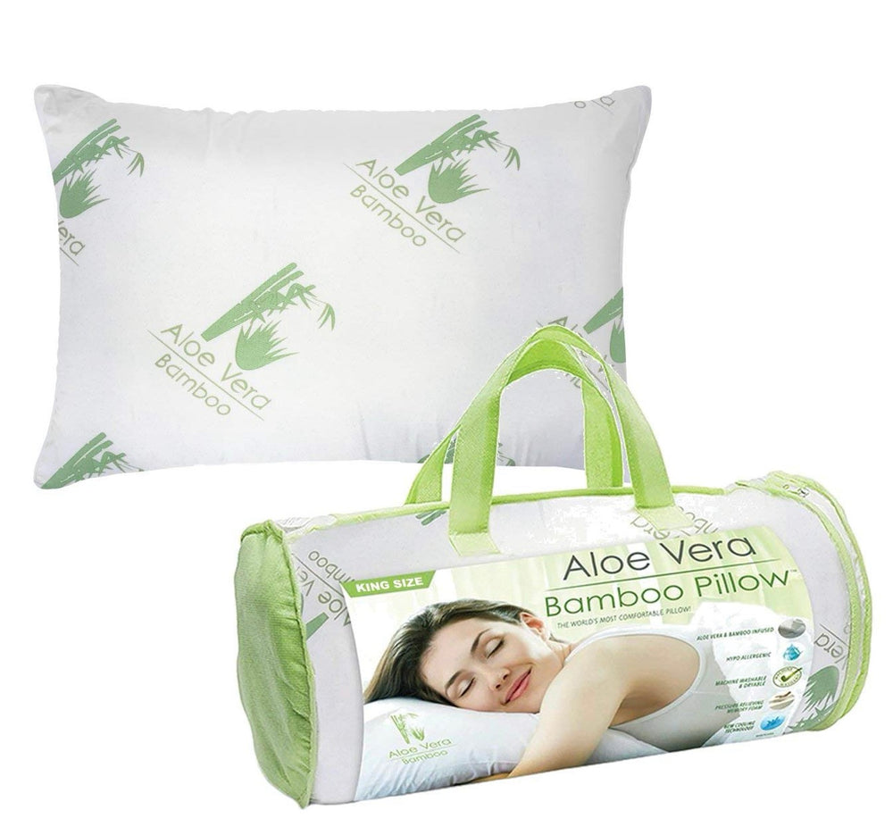 Bamboo Essence Aloe Vera Memory Foam Hypoallergenic Pillow for Cooling Comfort
