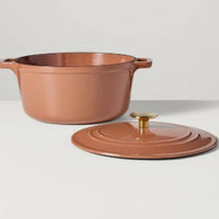 5qt Enameled Cast Iron Dutch Oven Pumpkin Brown - Hearth & Hand