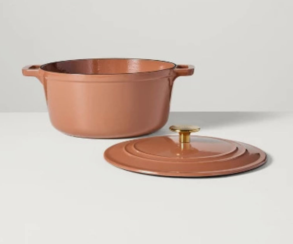 5qt Enameled Cast Iron Dutch Oven Pumpkin Brown - Hearth & Hand