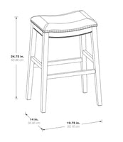 
              24" Saddle Counter Height Barstool Gray - OSP Home Furnishings: Nailhead Trim, Wood Base, No Assembly Required LPEU853463
            