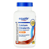 Equate Calcium Citrate + D3 Petites Tablets Dietary Supplement, 200 Count DLC: Nov25