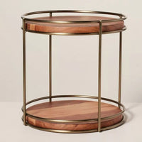 Hearth & Hand tiered wood & metal round serving stand