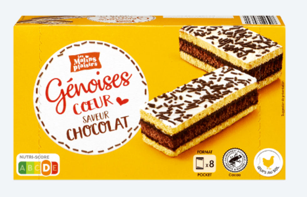 Génoise fourrée au chocolat  8x 30,3g DLC: Oct25