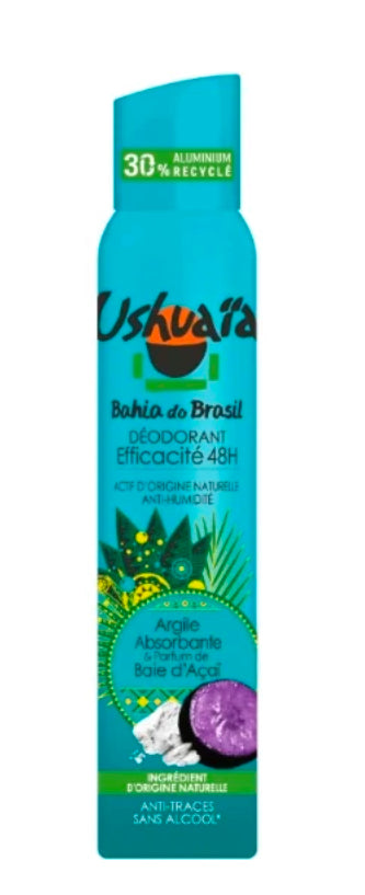 Déodorant à l'Argile Absorbante et Baie d'Açaï USHUAIA 200mL