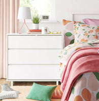 
              Modern 3 Drawer Dresser White - Room Essentials: Laminated, CARB Certified, Includes Anti-Tip Hardware
            