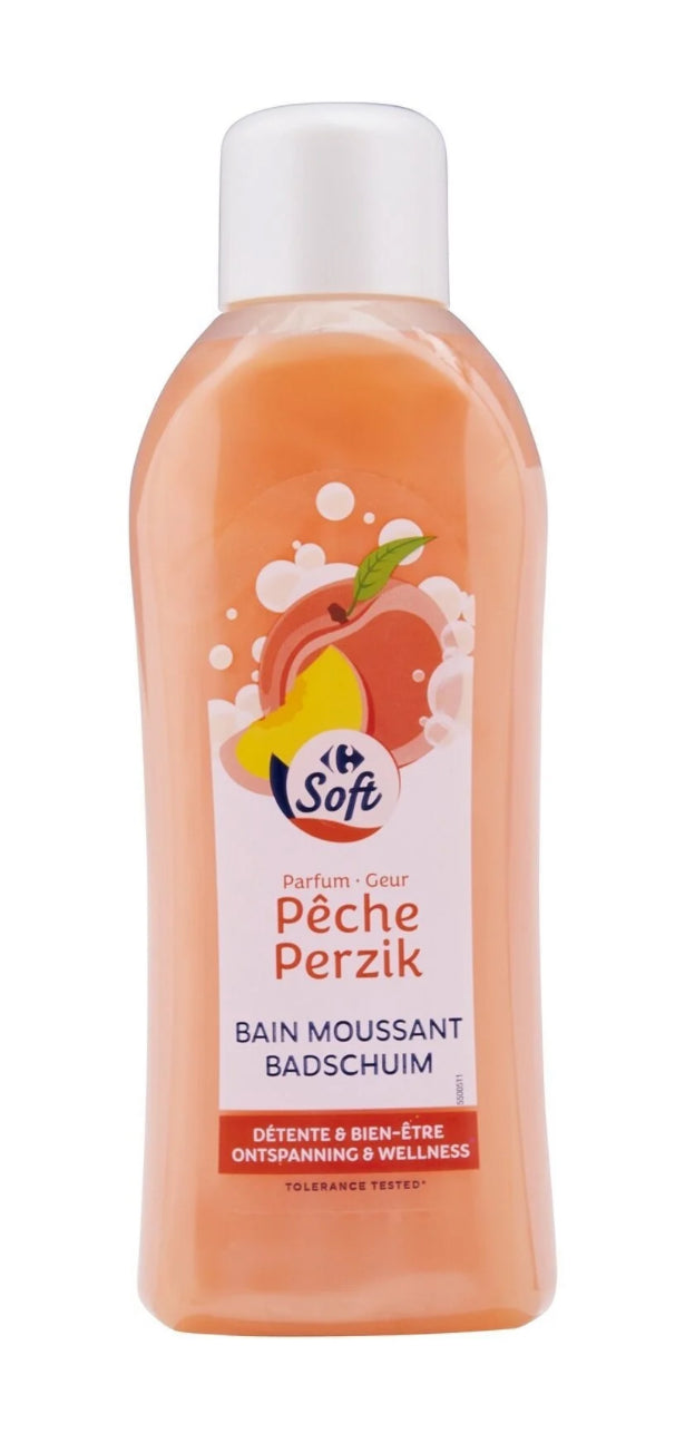 Bain moussant parfum pêche CARREFOUR SOFT 1L