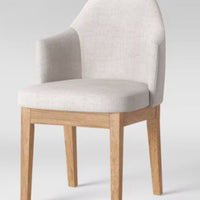 Kinston Curved Back Upholstered Dining Chair Linen (FA) - Threshold: Plywood Frame, No Assembly Required, 300lb Capacity LPEU847232