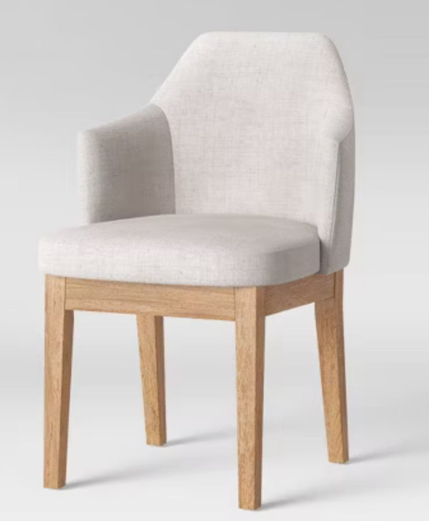 Kinston Curved Back Upholstered Dining Chair Linen (FA) - Threshold: Plywood Frame, No Assembly Required, 300lb Capacity LPEU847232