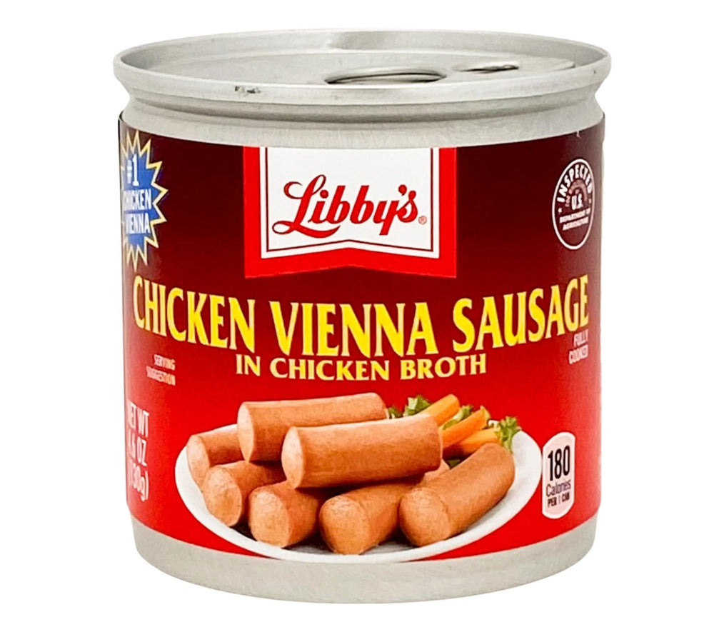 Libby's Chicken Vienna Sausage in Chicken Broth, Canned Sausage, 4.6 oz 6 Count (130g) DLC: Fev27