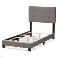 Twin Brookfield Modern and Contemporary Fabric Upholstered Bed - Baxton Studio 1 place