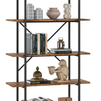 Garvee 5 Tier Bookshelf, 67.9” Tall Bookcase with 5 Open Book Shelves, Vintage Bookshelves and Bookcases, Large Display Shelves for Home Office, Study Room, Living Room-Rustic Brown LPTG1837749