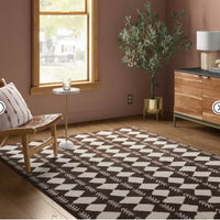 5'x7' Irregular Diamond Shag Area Rug Brown - Threshold™: Tufted, Fade & Stain-R (2m x 1m60)