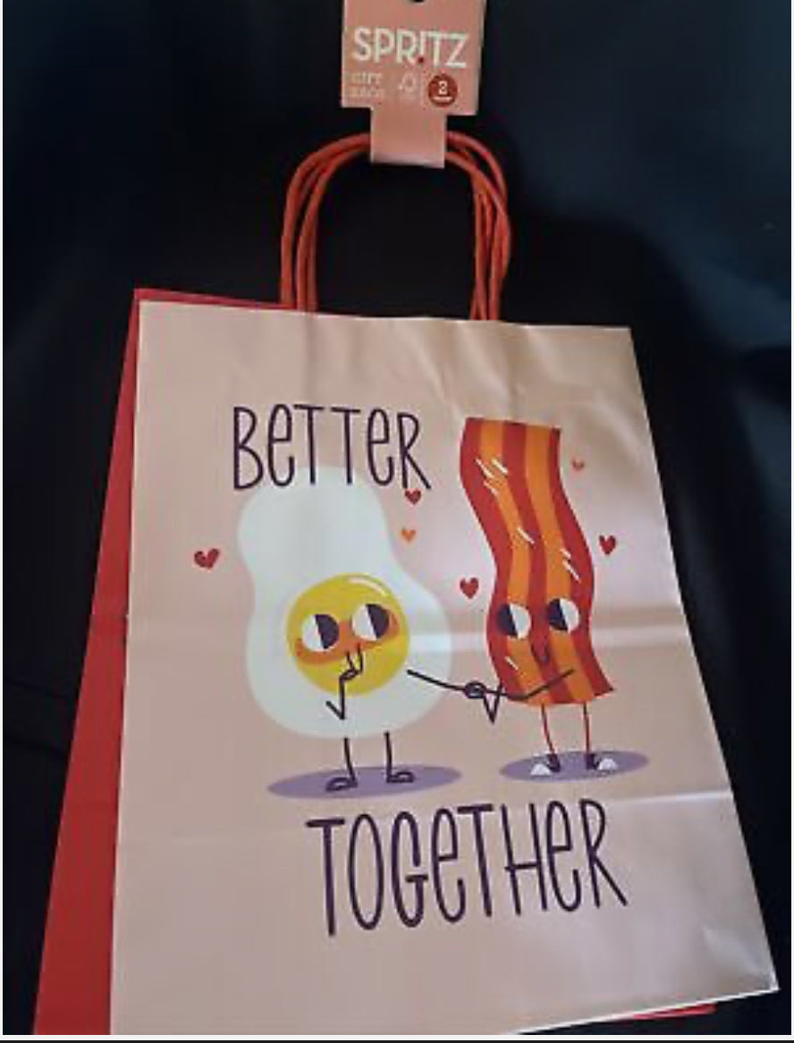 Pack de 2 sacs-cadeaux en papier Spritz Valentines Better Together, You Make My