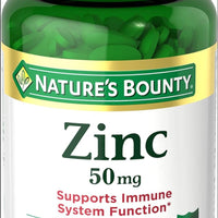 *MCI*Nature's Bounty Zinc 50 mg, complément alimentaire antioxydant et de soutien immunitaire, favorise la santé de la peau (250 comprimés)