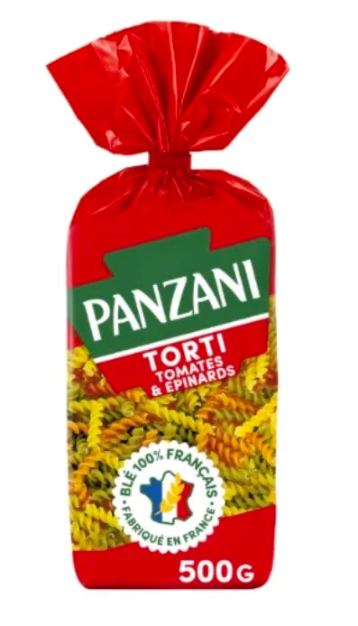 Pâtes torti tomates et épinards PANZANI 500g DLC: Juillet26