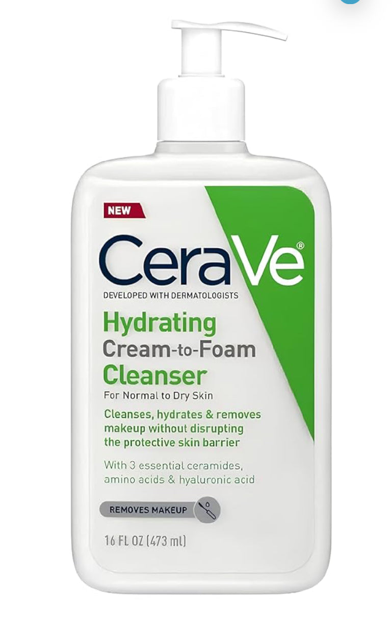 CeraVe Hydrating Cream-to-Foam Cleanser 473ml
