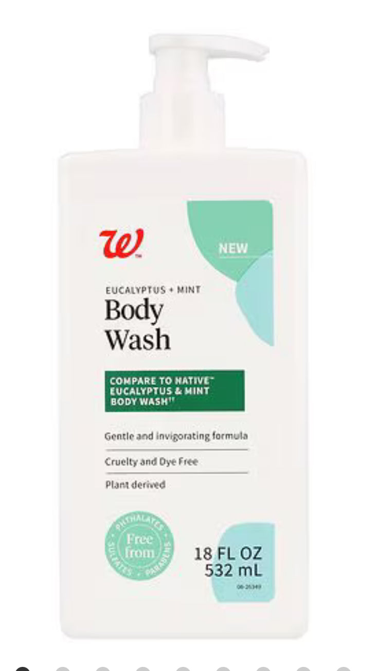 Walgreens Body Wash Eucalyptus + Mint, 18.0 fl oz (532 ml)