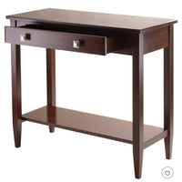 Richmond Console Table with Tapered Leg Walnut Finish - Winsome: Modern Storage, Brushed-Chrome Knobs (86.3 x 39.85 x 76cm)