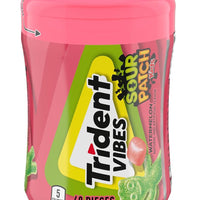 Trident Vibes – Sour Patch Kids – Gomme à mâcher sans sucre pastèque pour enfants, 40 pièces