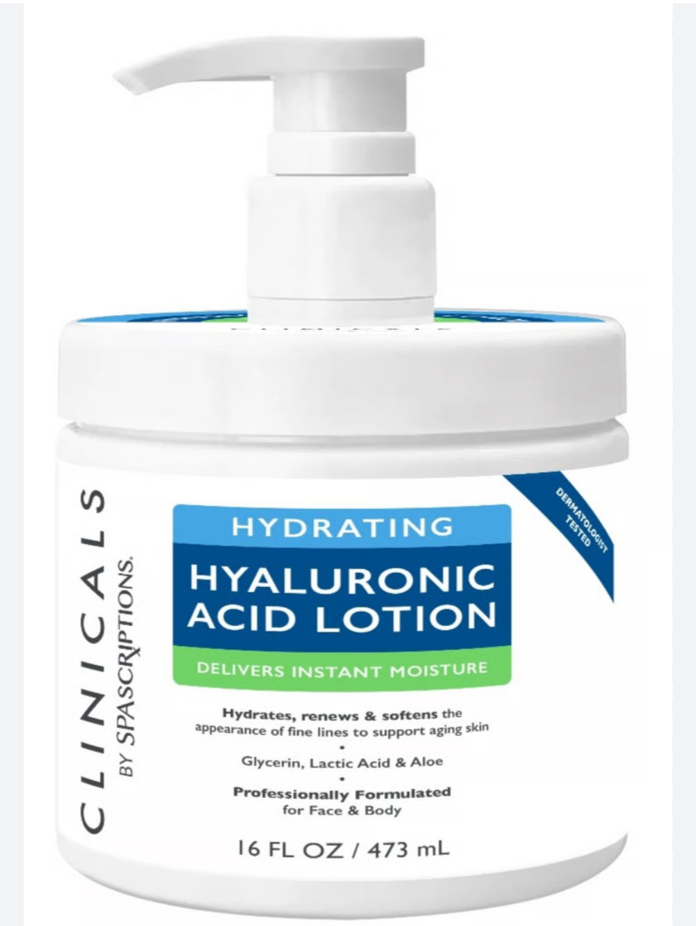 Spascriptions Clinicals Hyaluronic Acid Lotion Momento De Aplicación Día/noche Tipo De Piel Mixta 16 oz (473g)