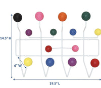 
              Gumball Coat Hook Rack - Modway: Multicolored, Wall Mounted, 13 Hooks, No Assembly Required
            