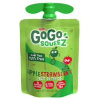 GoGo squeeZ GoGo squeeZ Applesauce and Fruit Puree, Apple Strawberry 90g DLC: Juillet25