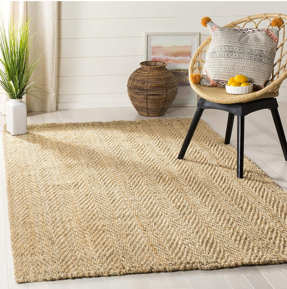 SAFAVIEH Natural Fiber Collection Area Rug - 6' x 9', Natural, Handmade Jute, Ideal for High Traffic Areas in Living Room, Bedroom (2m x 1m60)