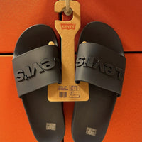 Levi's 3D Slide Men's Soft Rubber Outsole Flip-Flops - Navy, Size 9