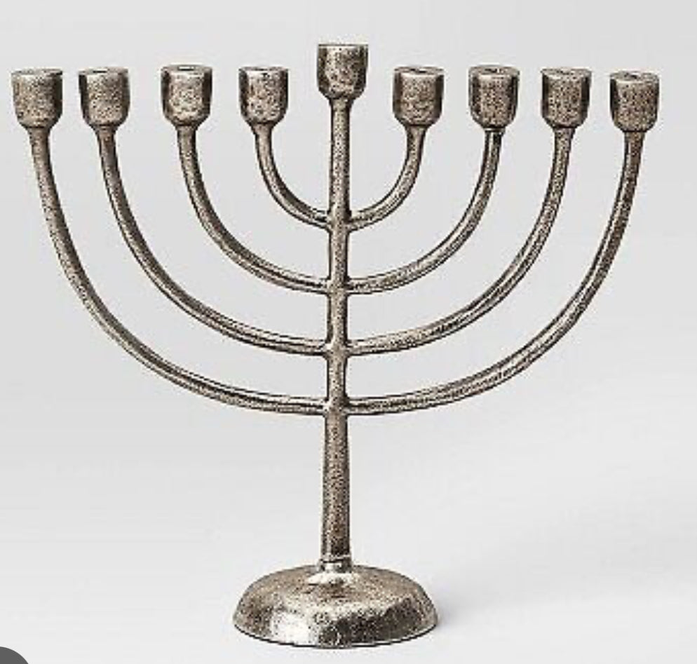 Cast Aluminum Menorah Antique Gold - Threshold