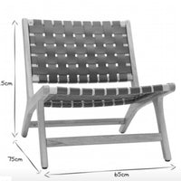 Miliboo Bondi Ethnic Wooden Armchair with Braided Straps