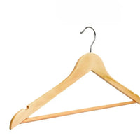 Cintre bois naturel avec barre et encoches L44cm