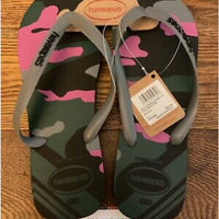 HAVAIANAS Camo Sandals Flip Flops Size 13 Multicolor Blk/Green/Pink/Gray + BOGO!