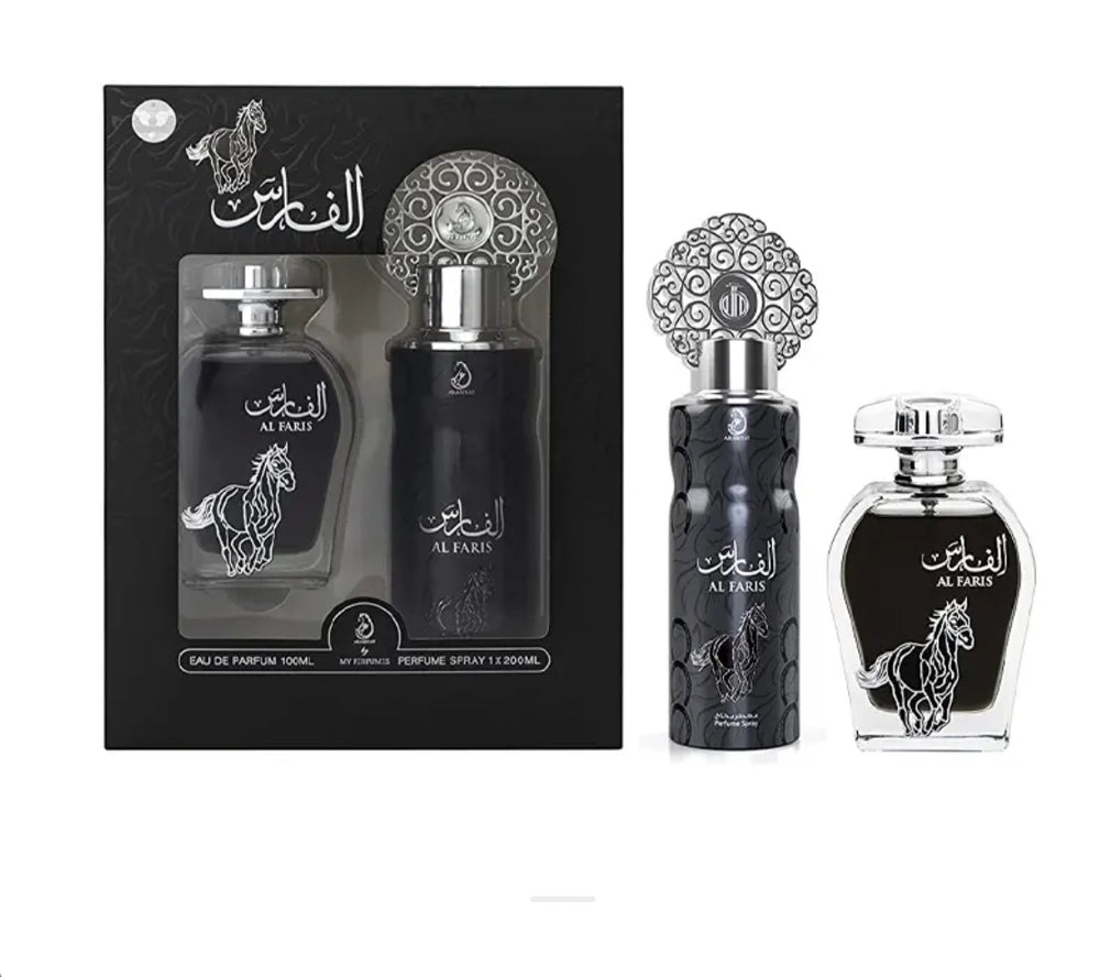 Arabiyat By My Perfumes Al Faris Gift Set Eau De Parfum 100Ml + Perfume Spray 200Ml