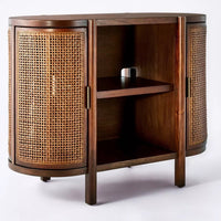 Portola Hills Caned Door Console with Shelves Natural - Threshold designed with Studio McGee LPFN973599