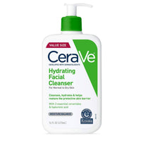 CeraVe Hydrating Facial Cleanser, Moisturizing Face Wash For Dry Skin, Hyaluronic Acid + Ceramides + Glycerin, Hydrating Cleanser For Normal To Dry Skin, National Eczema Association Certified 473ml
