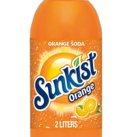 Sunkist Orange Soda, bouteille de 67,6 Fl Oz, boisson aux agrumes contenant de la caféine 2 litres