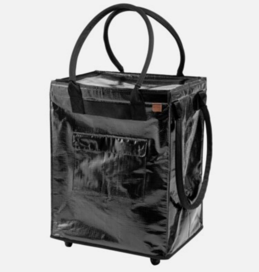 Viral CleverMade Foldable Tote Bag on Wheels, 14”Lx18”Wx24”H Soft Grip