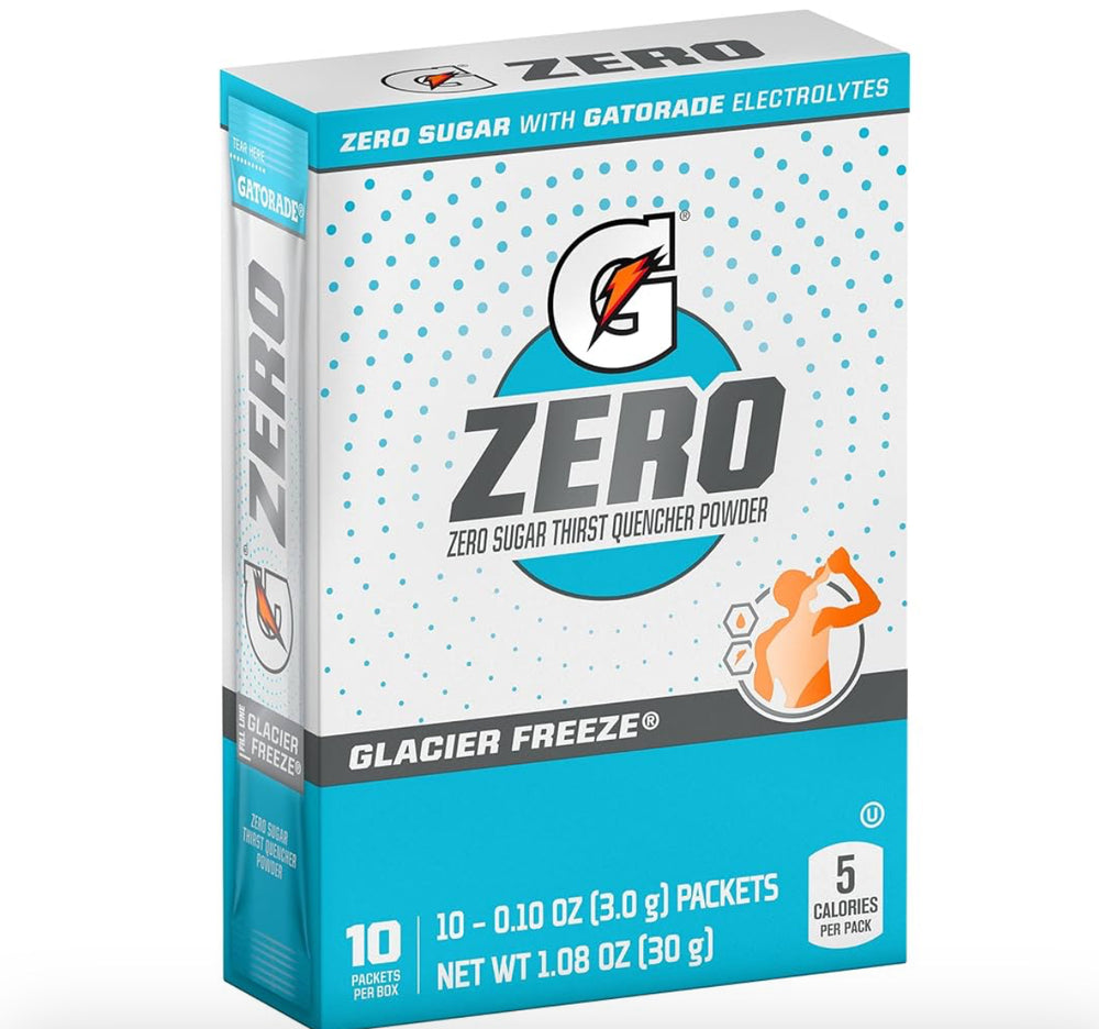 Gatorade G Zero Powder, Glacier Freeze, 0.10oz (10pk - 30g )DLC: 08 Fév26